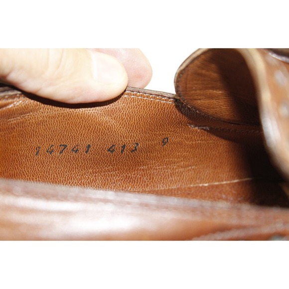 FRATELLI ROSSETTI BROWN‎ LEATHER SQUARE TOE PENNY LOAFERS MENS SIZE 9 main image 8